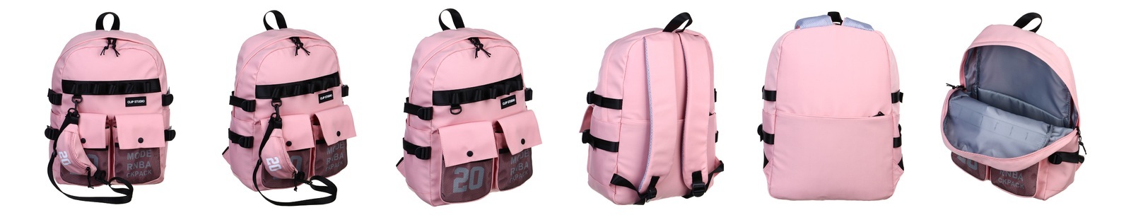 Рюкзак "ClipStudio.Розовый" 41*31*14см 1отд 5карманов+сумка на пояс 254-727