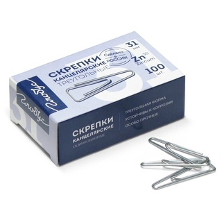 Скрепки 31мм 100шт Globus оцинкованные треугольные С31-100Ц 323674