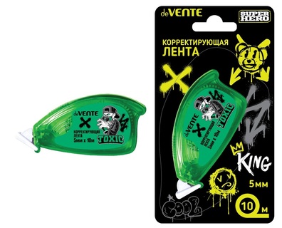 Корректирующая лента "deVente.SuperHero" 10м*5мм 4062335 зеленый корп.