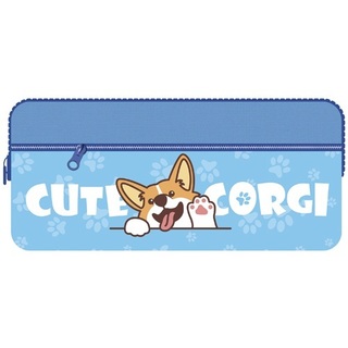 Пенал косметичка  К-11 "Корги" ткань на молнии с карманом 200*90*40