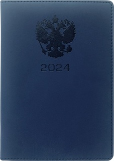 Еженедельник А4 128стр УЦЕНКА датир 2024 "deVENTE.Emblem" иск.кожа синий 2236414