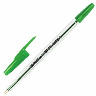 Ручка шариковая "Corvina" зеленая 1мм прозрачный корпус 40163/04