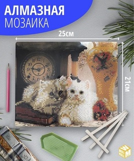 Мозаика алмазная "Котята" 21*25см частичная выкладка М-11865 Mazari