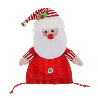 Мягкая игрушка "Дед мороз" 25см мешок для подарка 394-493