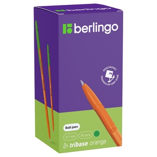Ручка шариковая "Berlingo.Tribase Orange" зеленая 0,7мм CBp_70914