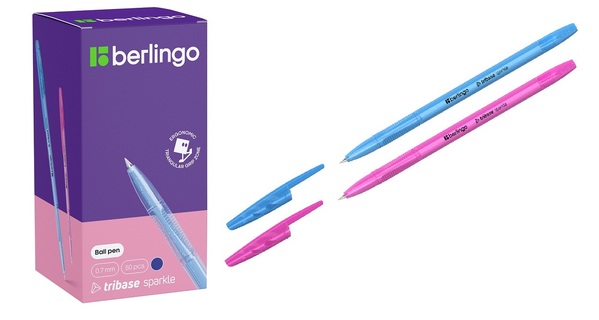 Ручка шариковая "Berlingo.Tribase Sparkle" синяя  0,7мм CBp_70962