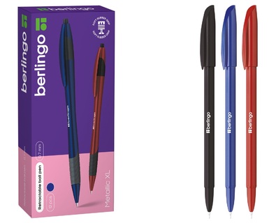 Ручка шариковая "Berlingo.Metallic XL" синяя автомат 0,7мм CBm_70782