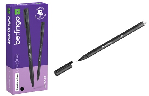 Ручка Пиши-стирай гель "Berlingo.Apex E" черная 0,5мм трехгранная CGp_50211
