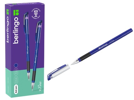 Ручка шариковая "Berlingo.xFine" синяя 0,3мм грип CBp_03500