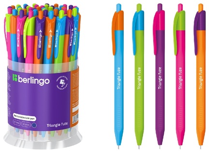 Ручка шариковая "Berlingo.Triangle Fuze RT" автомат синяя 0,7мм трех.корпус CBm_07732