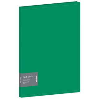 Папка  20 файлов "Berlingo.Soft Touch" 17мм 700мкм зеленая внутр карман DB4_20983