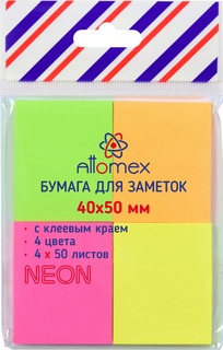 Липкий блок  40*50  50л "deVente.Attomex.Neon" 4цв 2010200