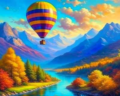Картина для рисования по номерам "На воздушном шаре" 40*50см MCA2004