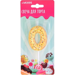 Свеча-цифра deVENTE.Donut "0" 6*4см 3D декор 9060300