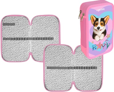 Пенал 2 отд "DeVente.Corgi" 20,5*12см тиснение фольга 7012403
