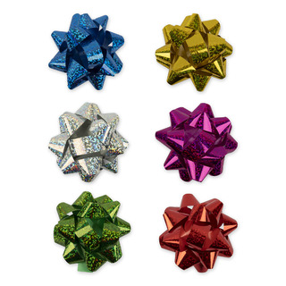 Бант "Звезда.Stilerra.Голография" 7,6см ассорти BOWS-7.6H/30 (8456)