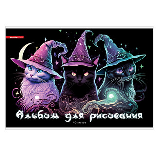 Альбом для рисования 40л "Котомагия" глиттер 14429 АкХолд
