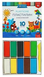 Пластилин 10 цв "Глобус.Классический" 200гр ПЛ10-06К