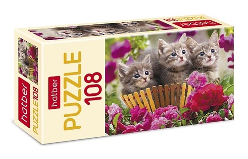 Пазлы Хатбер  108эл "Котята в корзинке" 108ПЗ4_19604