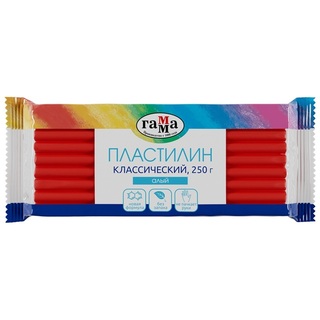 Пластилин  алый "Классический"  250гр 270818_02 Гамма