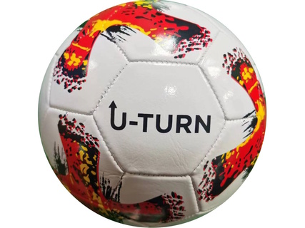 Мяч футбольный "U-Turn.Белый с красным" 280гр №5 d=22см ПВХ МБ-2419