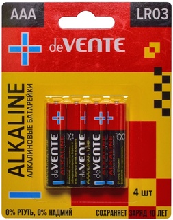 Батарейка deVente.Alkaline LR 03 (BL4) блистер 9010107