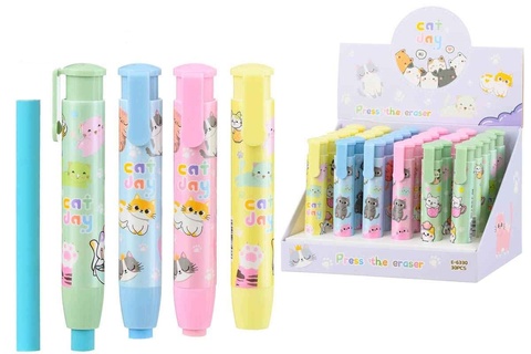 Ластик "Кошки" выдвижной 10,5см E-6330А Basir