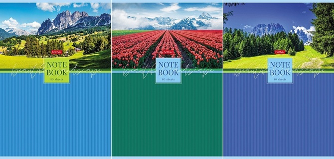 Тетрадь А4  80 л "Живописные пейзажи" клетка 80Т4лВ1 083006 Хатбер