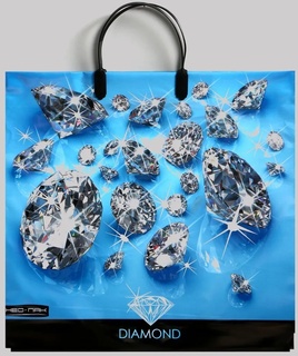 Пакет  37*35 "Брилианты" 90мкм с пластиковой ручкой 0338