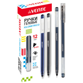 Ручка гелевая "deVente.Kilometrico" черная 0,5мм 5051019