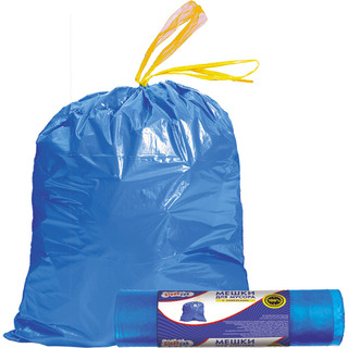 Мешки для мусора  65л/15шт deVente.CleanLab 60*70см ПНД 12мкм с завязками 9050712