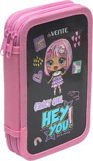 Пенал 2 отд "DeVente.Fancy Girl" 20,5*12см тиснение фольга 7012406