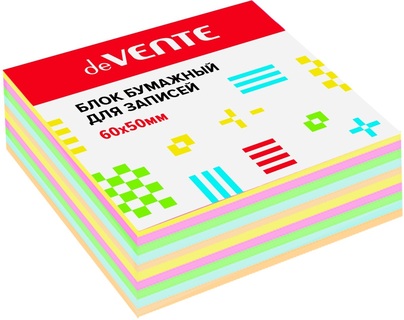 Блок для записи  6*5*4 цветной проклеенный 5цв. 80г/м2 deVente 2012208