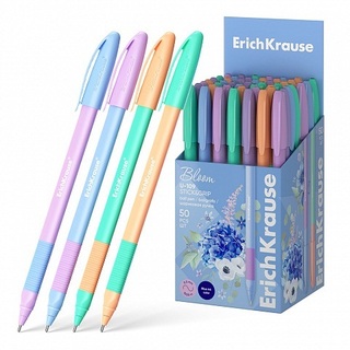 Ручка шариковая "Erich Krause.Stick&Grip Pastel Bloom.Ultra Glide Technology" синяя 1,0мм 61025