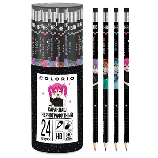 Карандаш ч\гр "Colorio.Девочки" с ластиком COLB-US1-106-PVC24 (5916) АкХолд