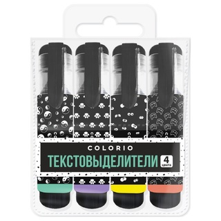 Набор текстовыделителей  4шт "Паттерн" mini COLB-US-12MH-PVC4 (6180) АкХолд