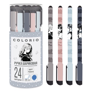 Ручка шариковая "Colorio.Аниме" софт тач синяя 0,5мм COLB-US6-125-PVC24 (6081) АкХолд