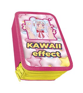 Пенал 3 отд ПО-110 "KAWAII EFFECT" ламинированный картон,большой 190*105
