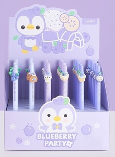 Ручка шариковая "deVente.Blueberry Pinguin" автомат на масляной основе синяя 0,7мм 5070407