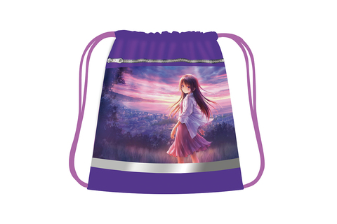 Мешок для обуви СДС-57 "Аниме" 410*490мм с карманом МАКСИ и светоотражающей полосой