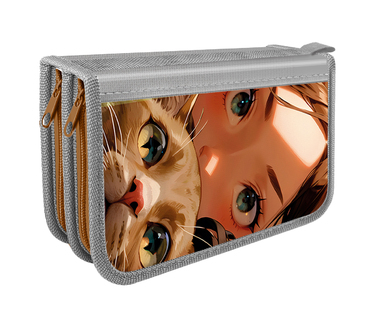 Пенал 2 отд ПО-05 "Мой котик" большой с откидной планкой 190*120