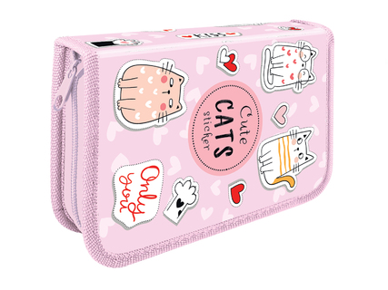Пенал 1 отд ПО-401 "CATS STICKERS" большой 200*130мм