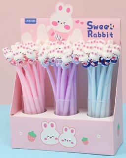 Ручка шариковая "deVente.Sweet Rabbit" на масяной основе гибкий корпус синяя 0,7мм 5073452