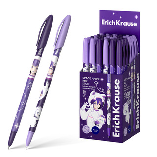 Ручка шариковая "Erich Krause.Neo Stick Space Anime" синяя 0,7мм 61014