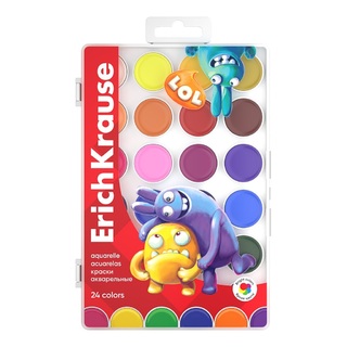 Краски  акв 24 цв "ErichKrause.Jolly Friends" с  УФ защитой пластик 61368