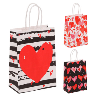 Сумка крафт 15*21 "Сердце" 120г/м² ассорти 232207