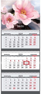 Календарь трехблочный "Attomex.Нежные розы" 295*700 2133545 deVente