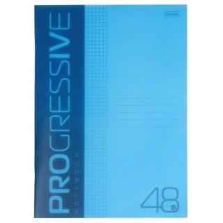 Тетрадь А4  48 л "Progressive" клетка пласт.обложка синяя 48Т4В1 084958 Хатбер