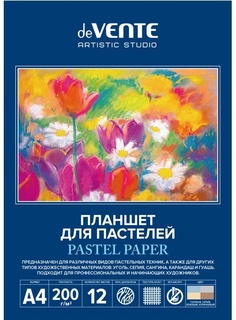 Папка для пастели А4 12л 4цв "deVENTE.ARTISTIC STUDIO" тиснение холст 200г/м² 2135303