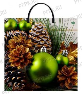 Пакет  36*37 "Тико.НГ.Зеленые шары" 100мкм с пластиковой ручкой 0193